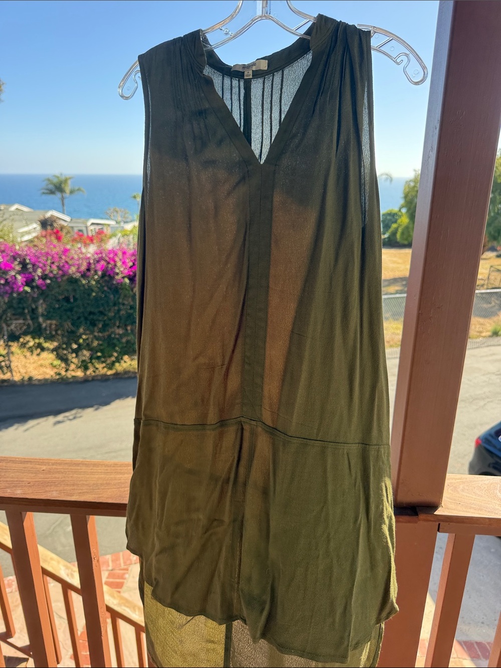 Madewell Olive Green Sleeveless dress